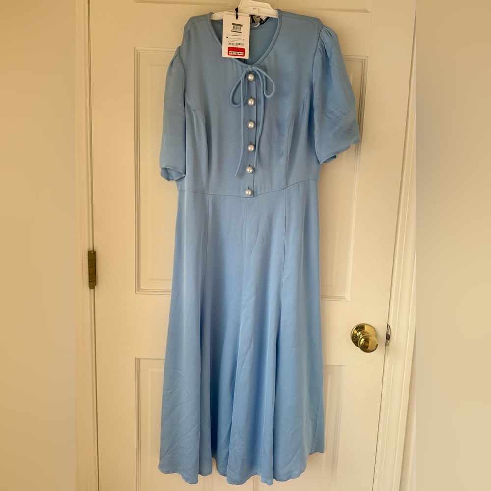 LK Bennett Light Blue Midi Dress
